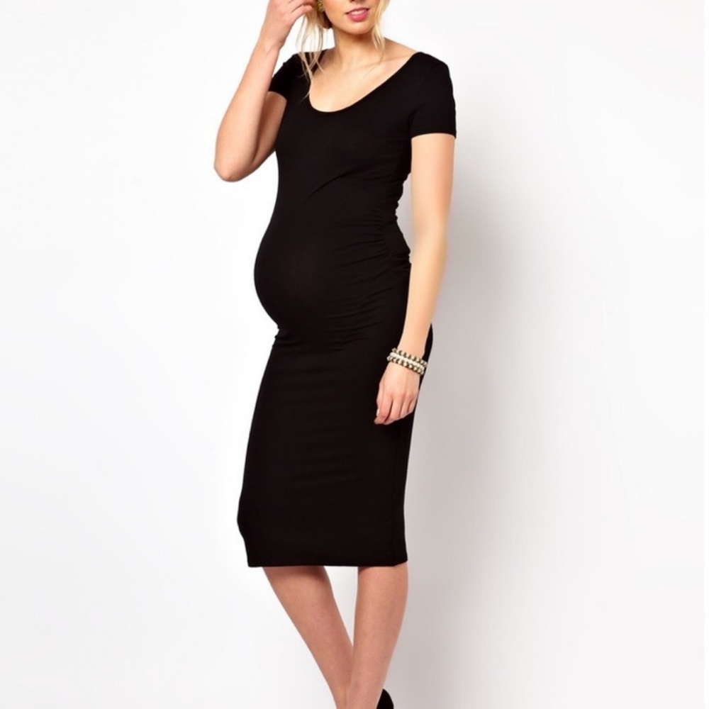 ASOS Maternity Black Midi Dress